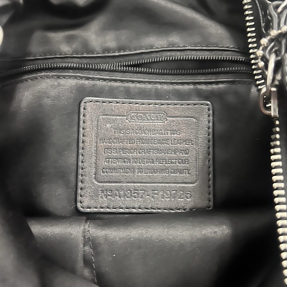Coach Park A1357 F19726 Black Leather Medium Shoulder Crossbody Handbag Purse - Picture 6 of 9